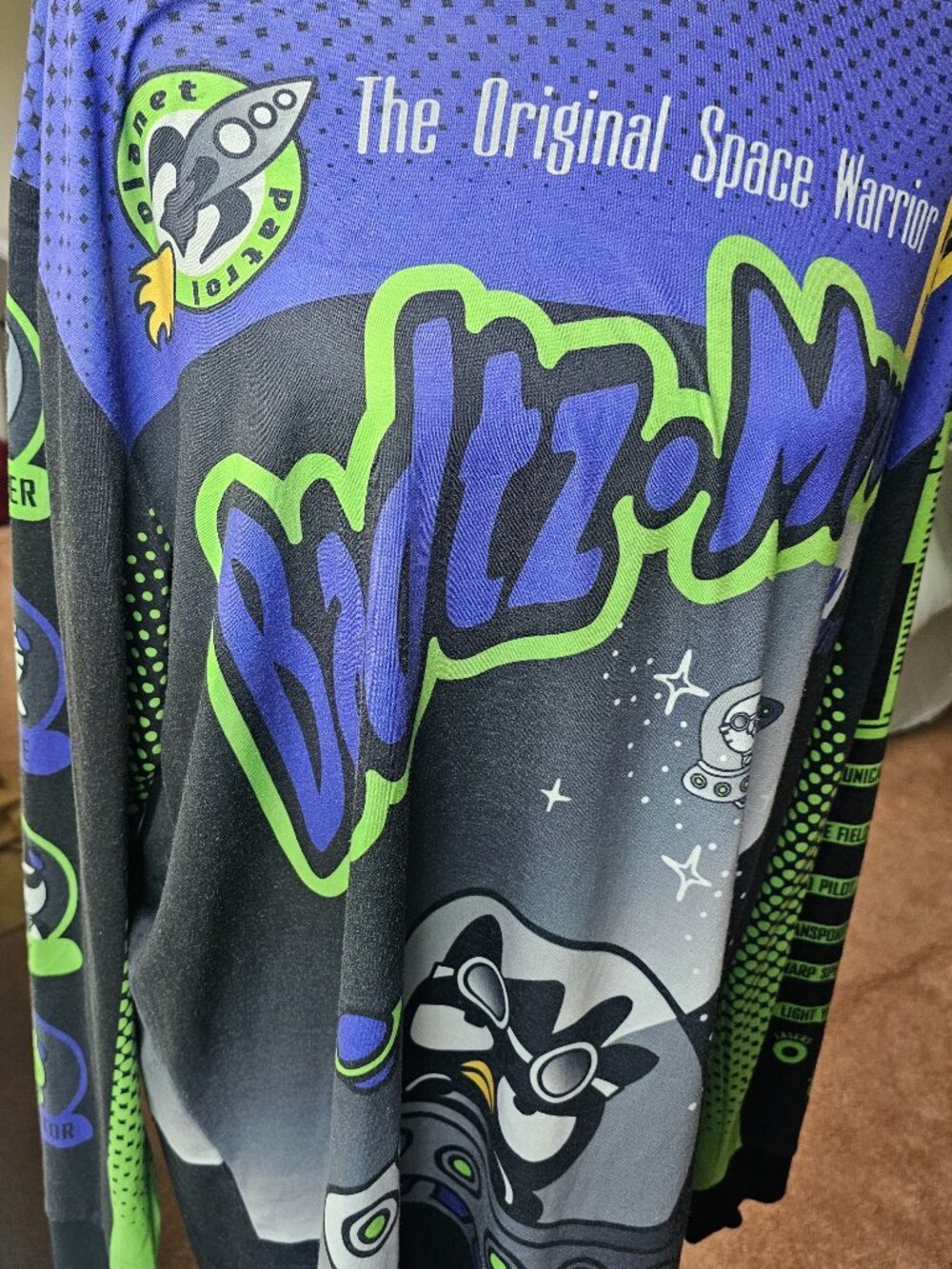Dolls Kill Black, Purple & Neon Green Space Graphic Jersey
